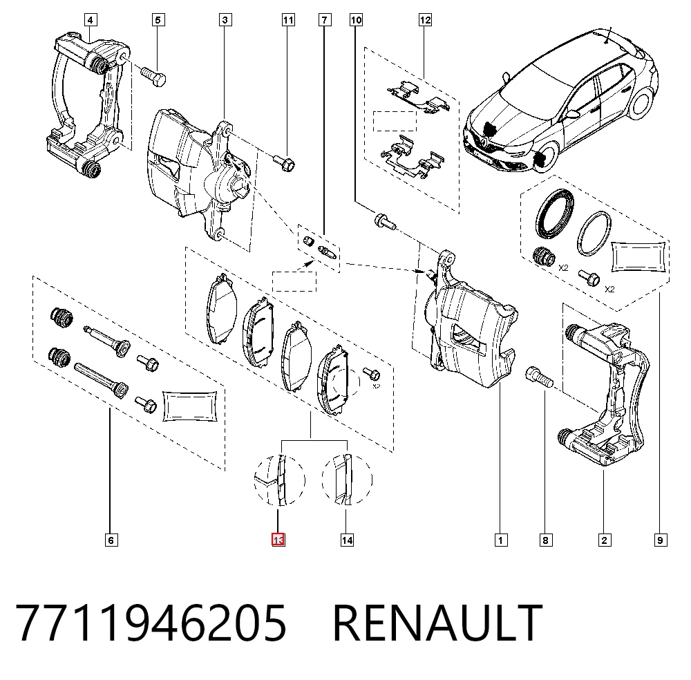 Pastillas de freno delanteras para Renault Scenic IV (R9)