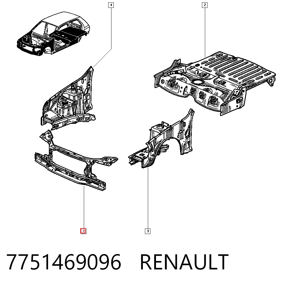 Comprar Panel de soporte del radiador y montaje de faros Renault Clio I BC57, 5357 a bajo precio
