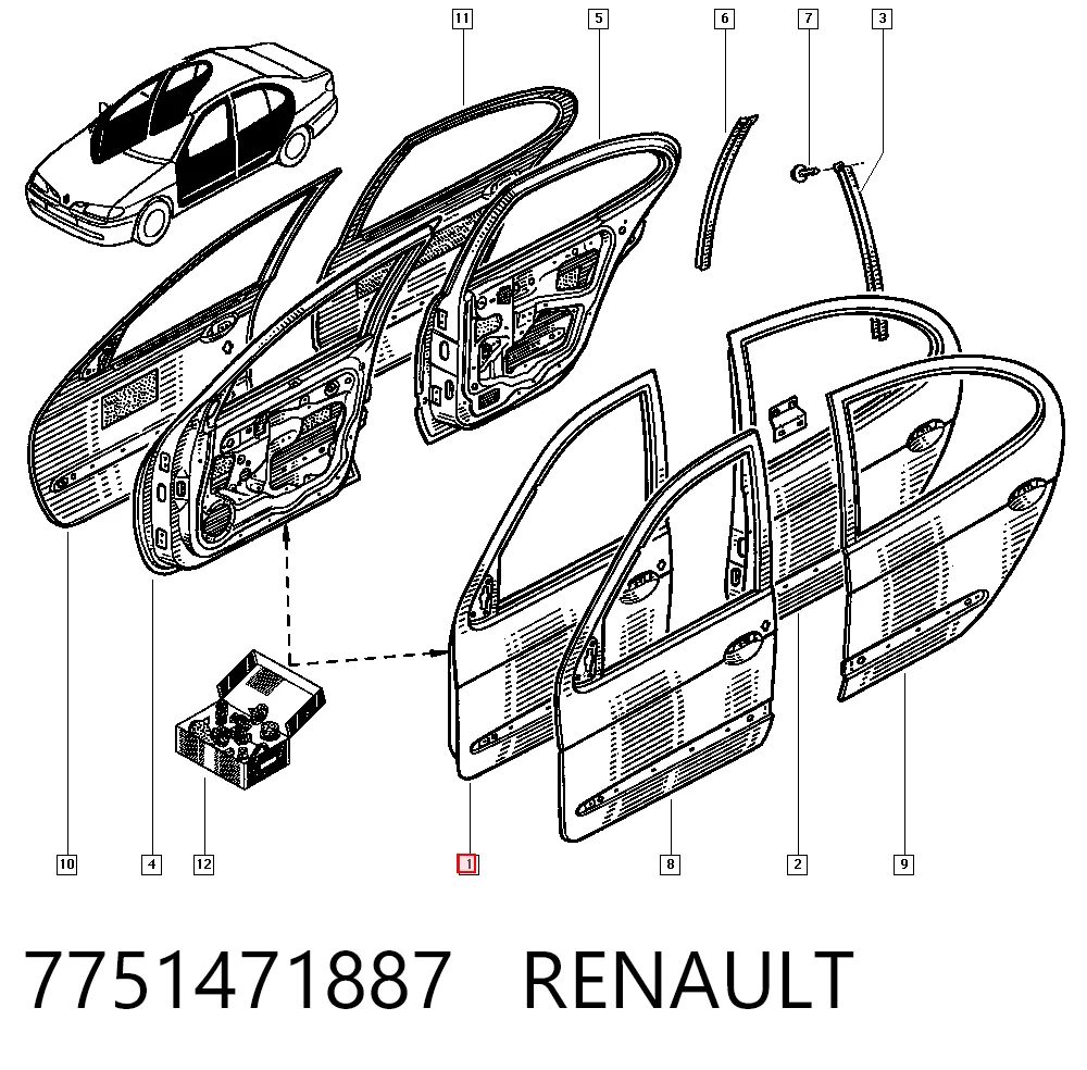 Comprar Puerta delantera izquierda Renault Megane I LA0, LA1 a bajo precio