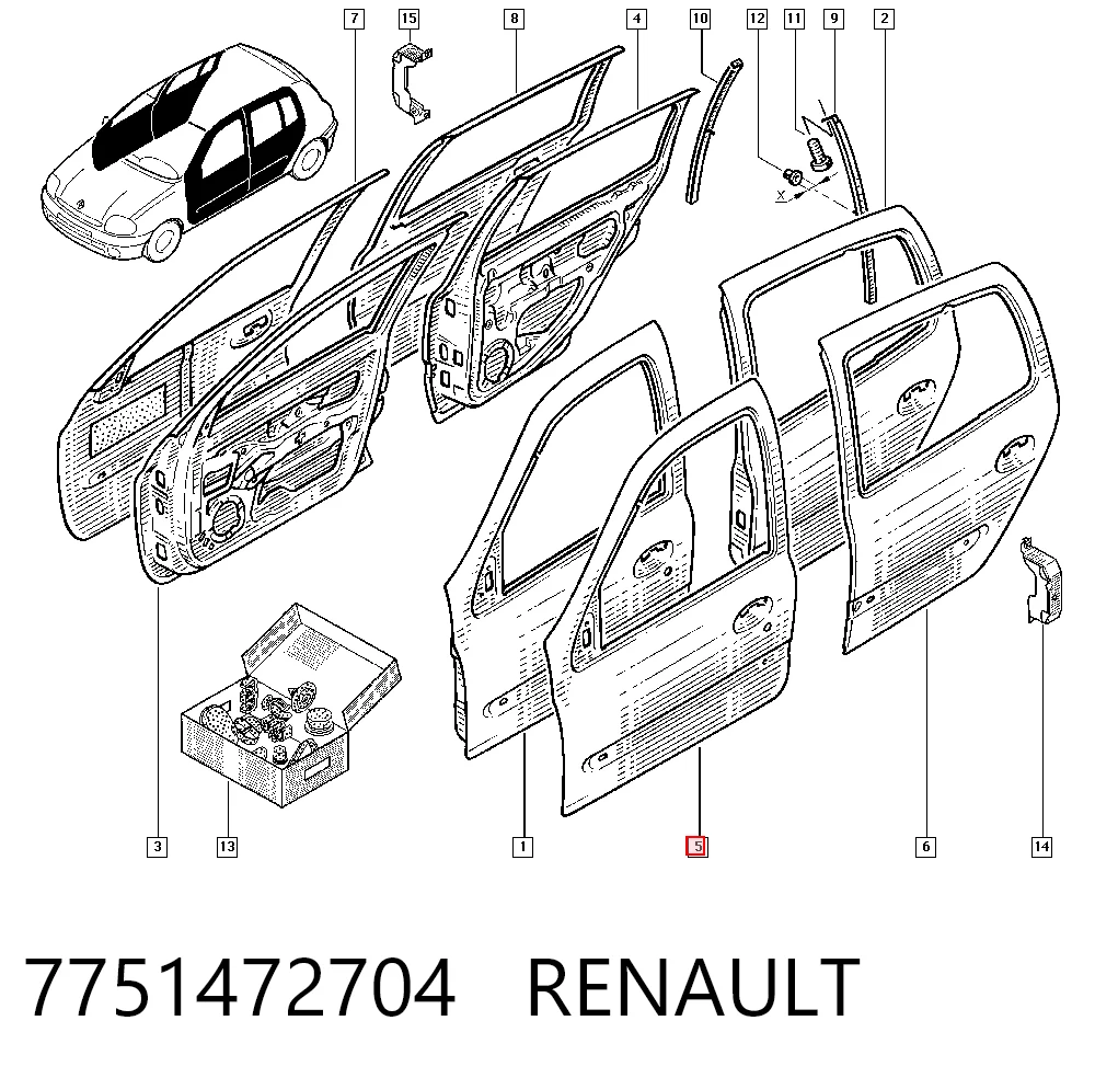  Puerta delantera izquierda Renault Clio 