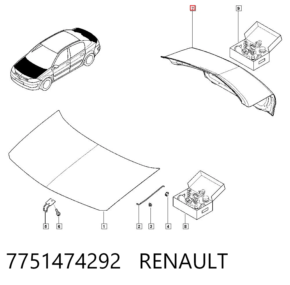 Comprar Tapa del maletero Renault Megane II LM0, LM1 a bajo precio