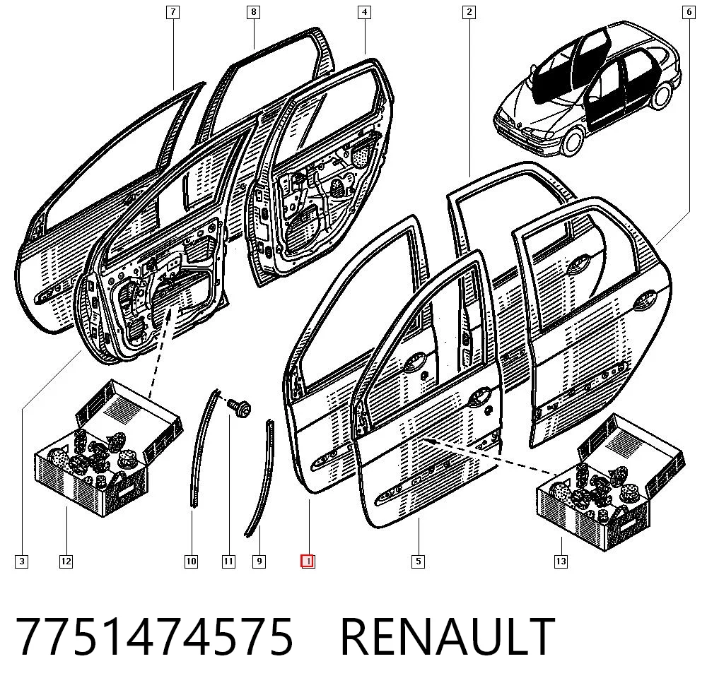 Puerta delantera para Renault Megane SCENIC JA0, JA1
