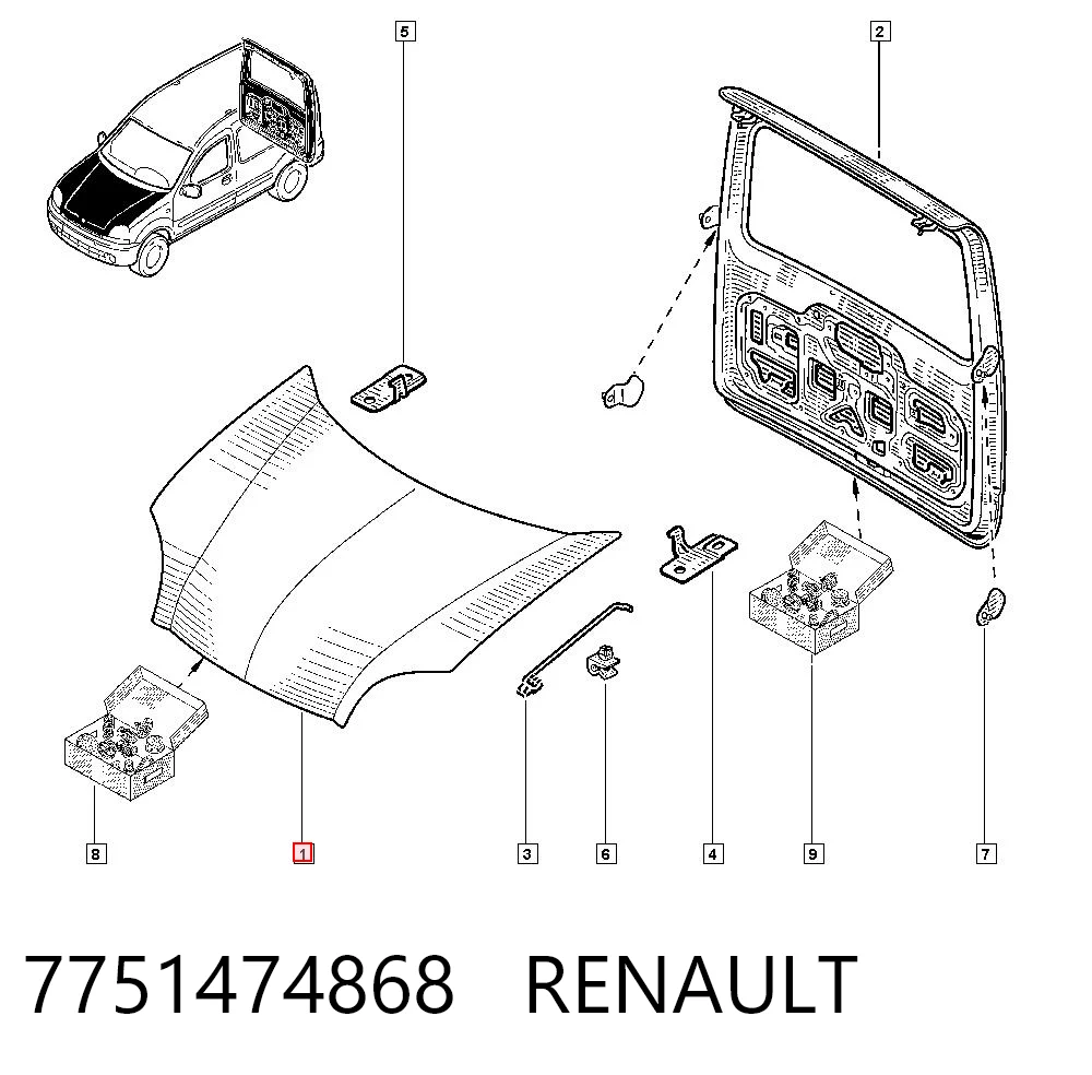 Comprar Capó Renault Kangoo  KC0, KC1 a bajo precio
