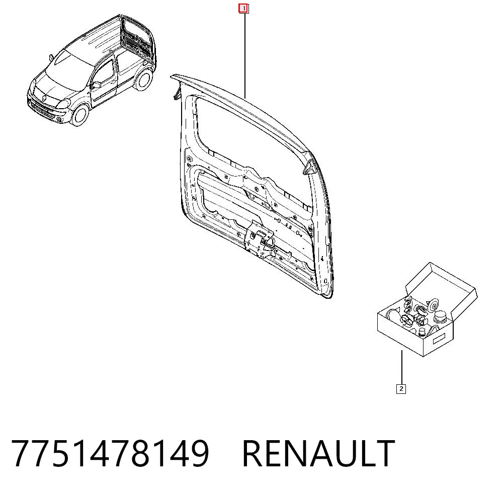 Comprar Puerta trasera del maletero (portón trasero) Renault Kangoo II KW0, KW1 a bajo precio