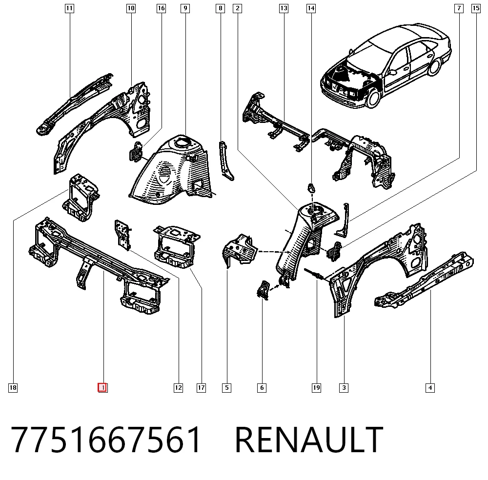 Soporte de radiador para Renault Laguna B56, 556