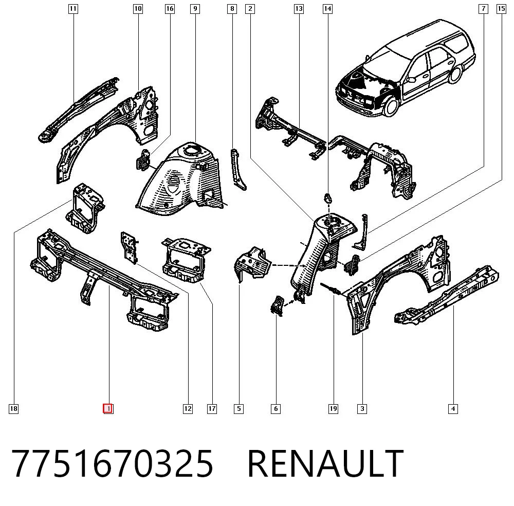 Soporte de radiador para Renault Laguna K56