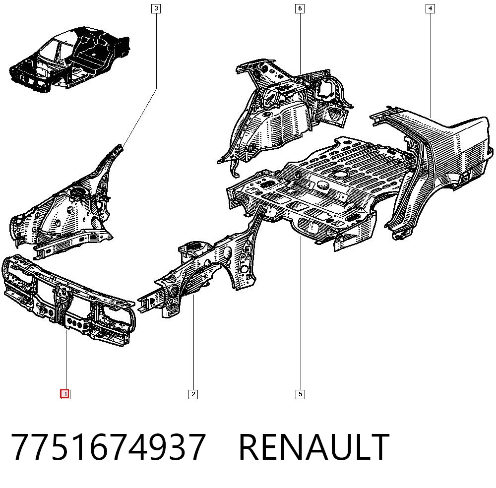 Comprar Panel de soporte del radiador y montaje de faros Renault 19 II B53, C53 a bajo precio