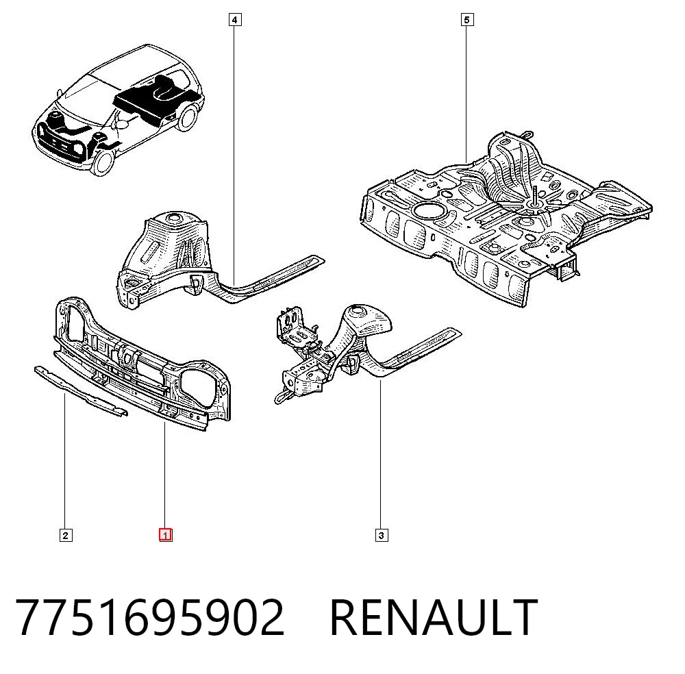 Comprar Panel de soporte del radiador y montaje de faros Renault Twingo I C06 a bajo precio