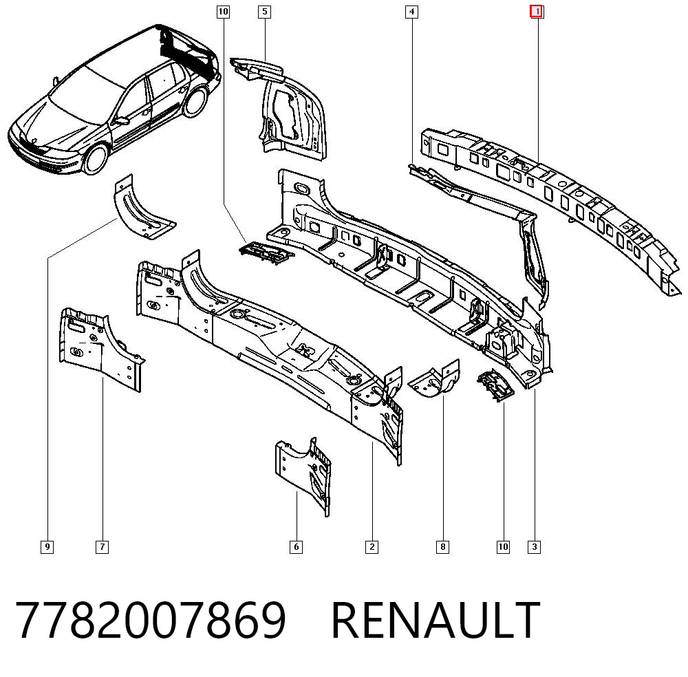 Comprar Refuerzo de parachoques trasero Renault Laguna II KG0, KG1 a bajo precio