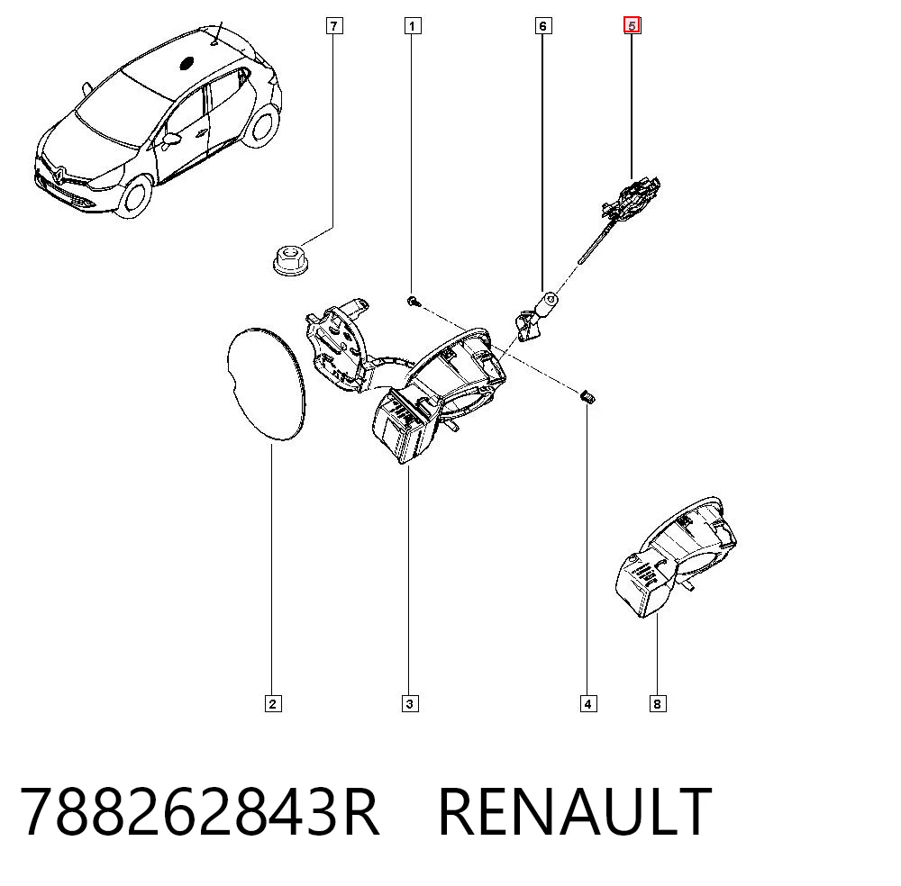 788262843R Renault (RVI) Motor apertura de tapa combustible