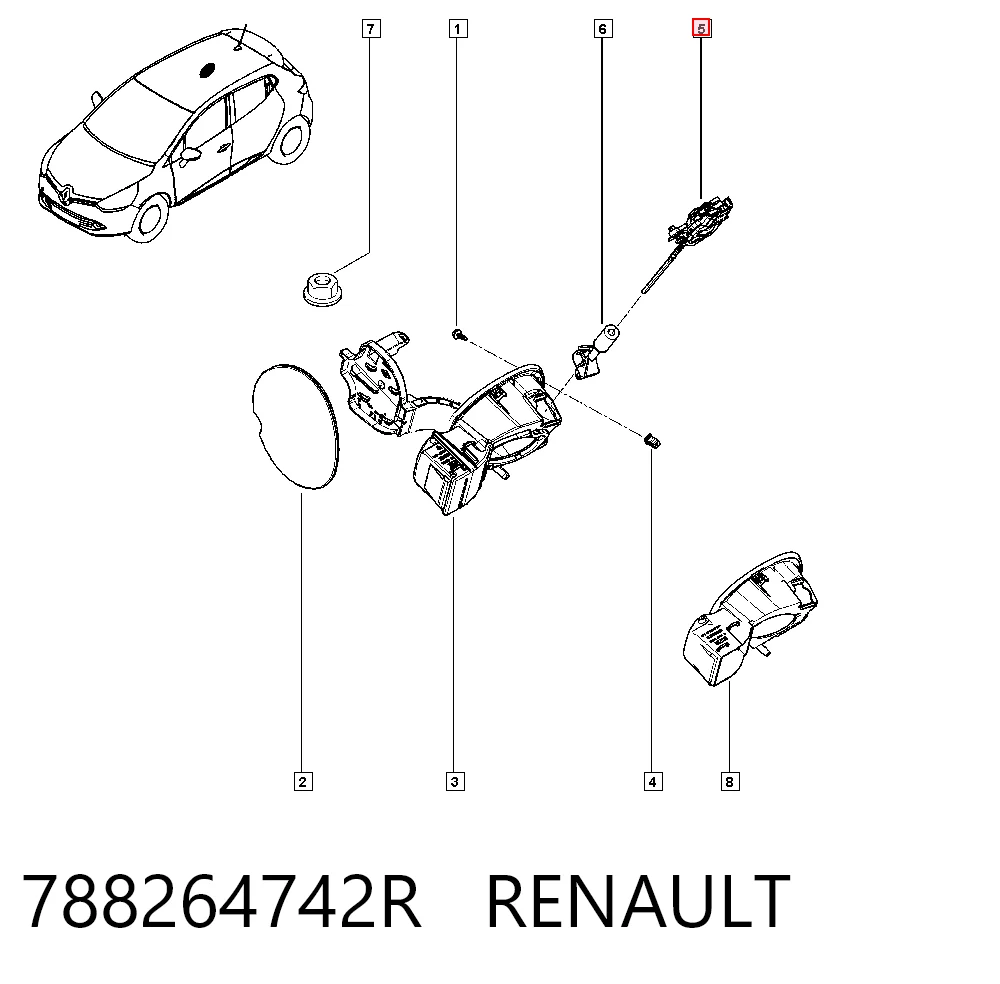 788264742R Renault (RVI) Motor apertura de tapa combustible