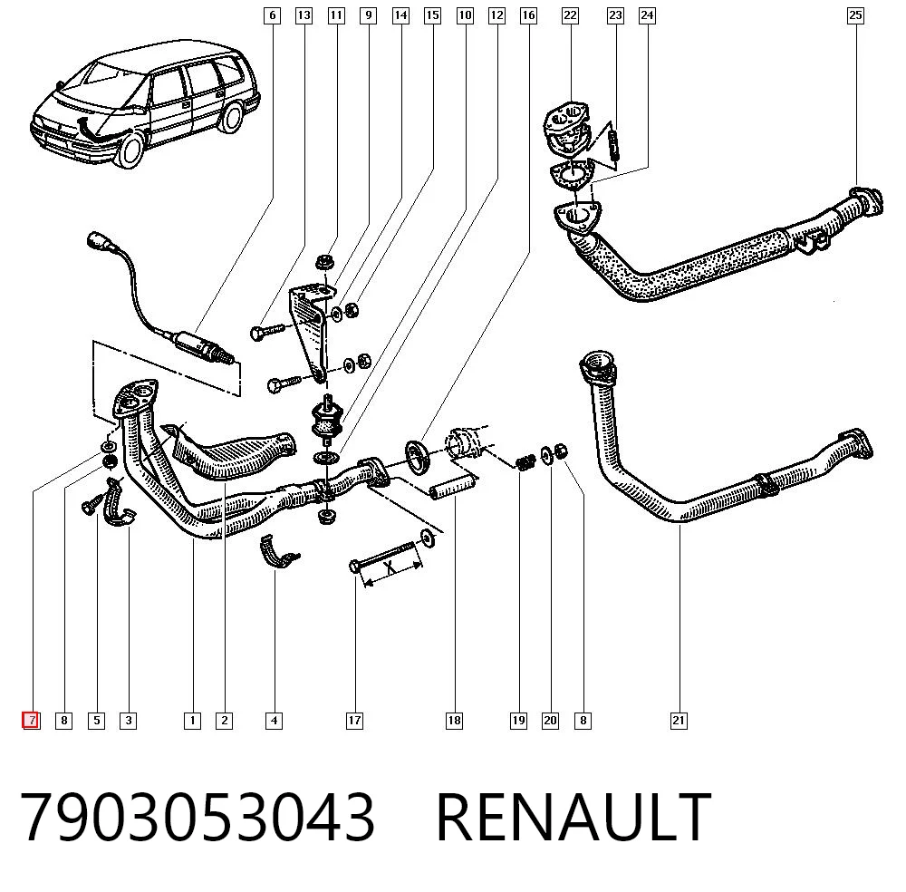 Arandela superior del inyector 7903053043 RENAULT