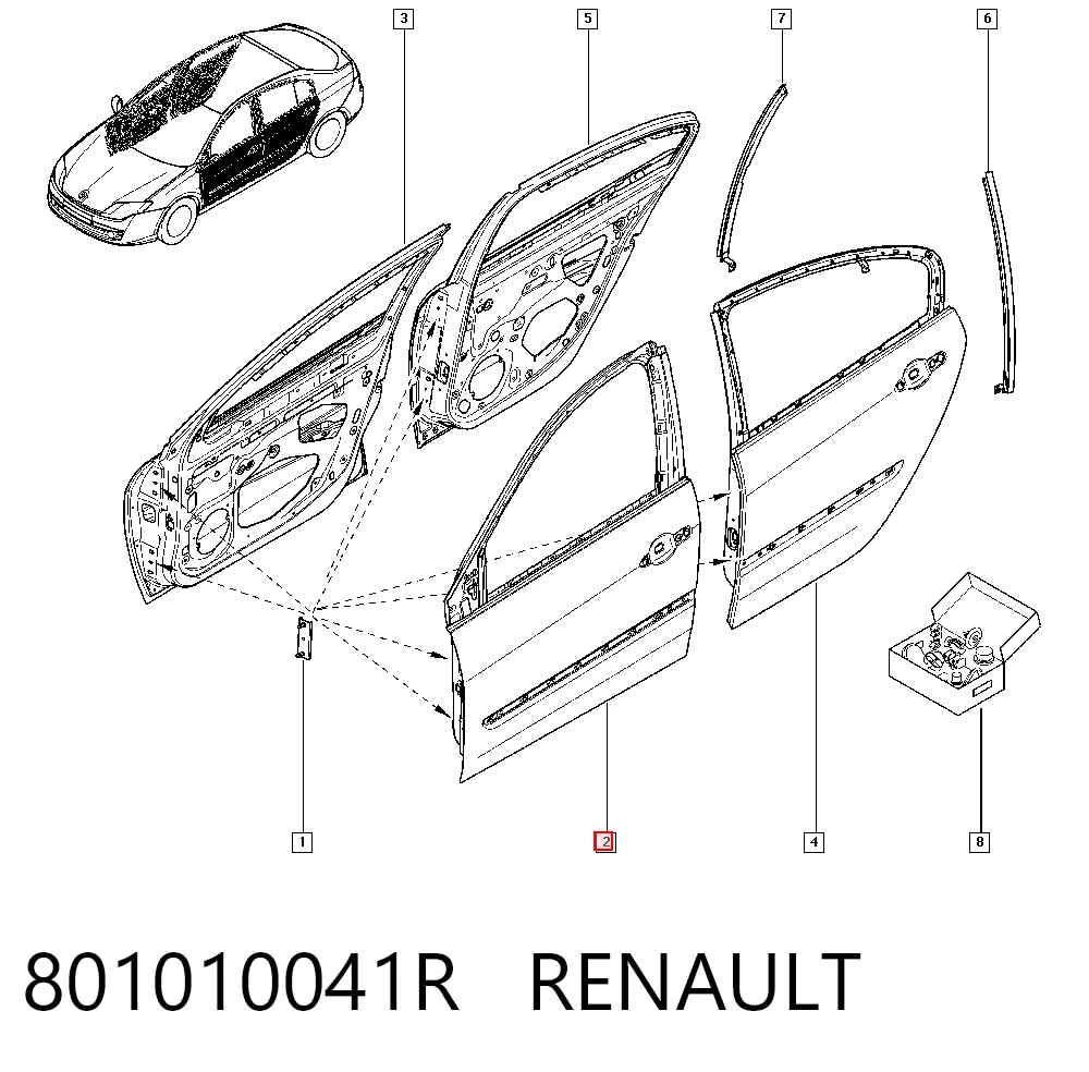 Puerta delantera para Renault Laguna III KT0, KT1