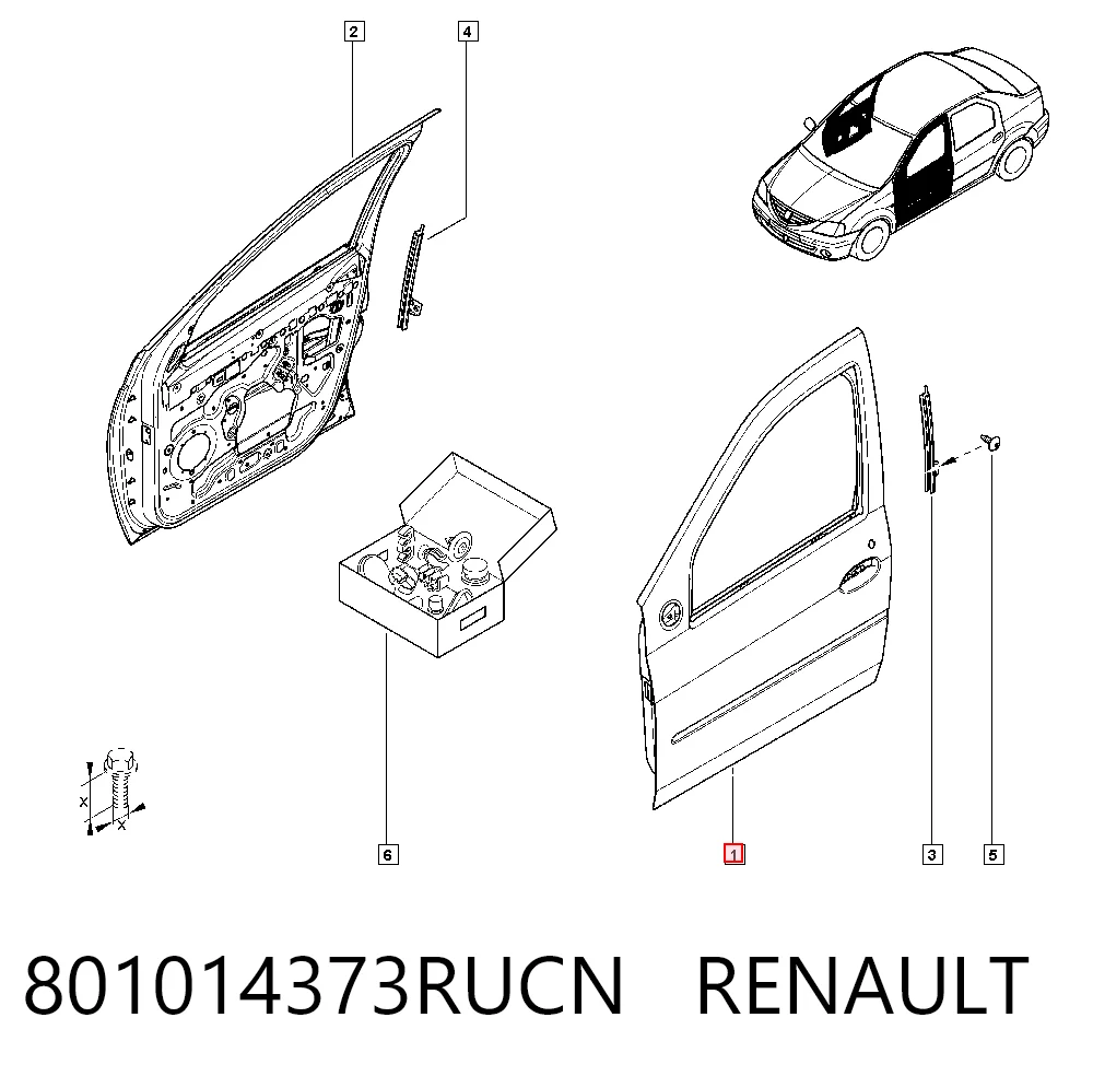 Puerta delantera izquierda 801014373RUCN RENAULT