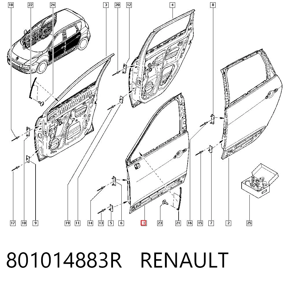 Puerta del conductor Renault Scenic III (JZ0, JZ1)