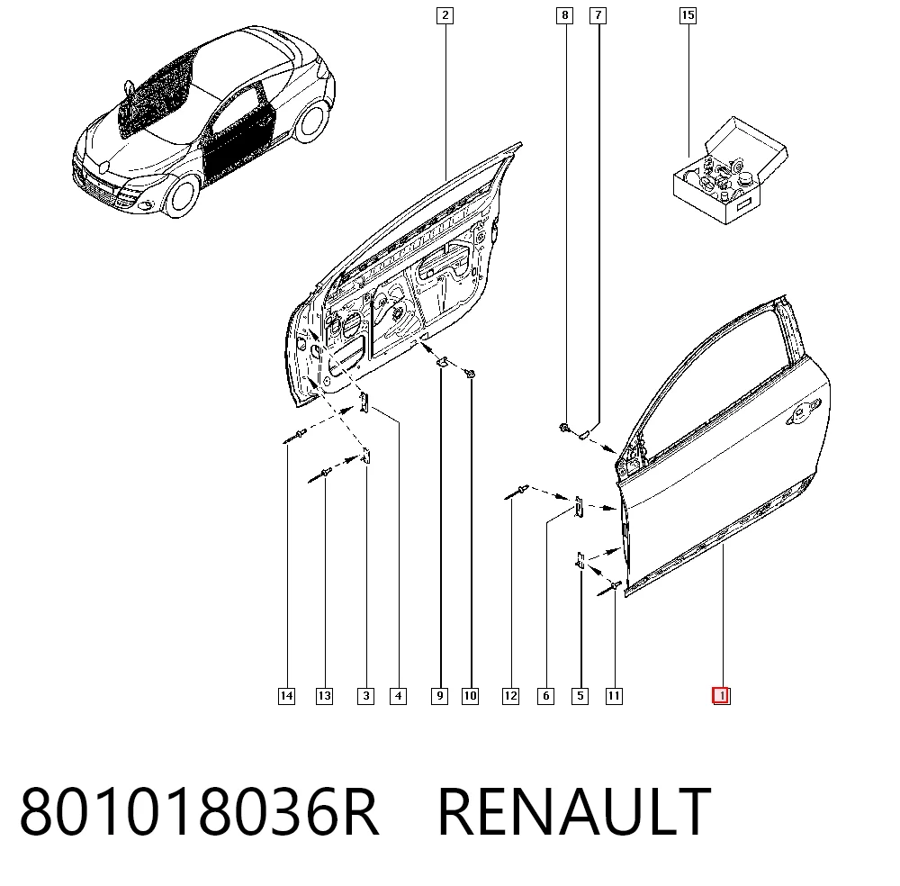 Puerta delantera para Renault Megane III DZ0, DZ1