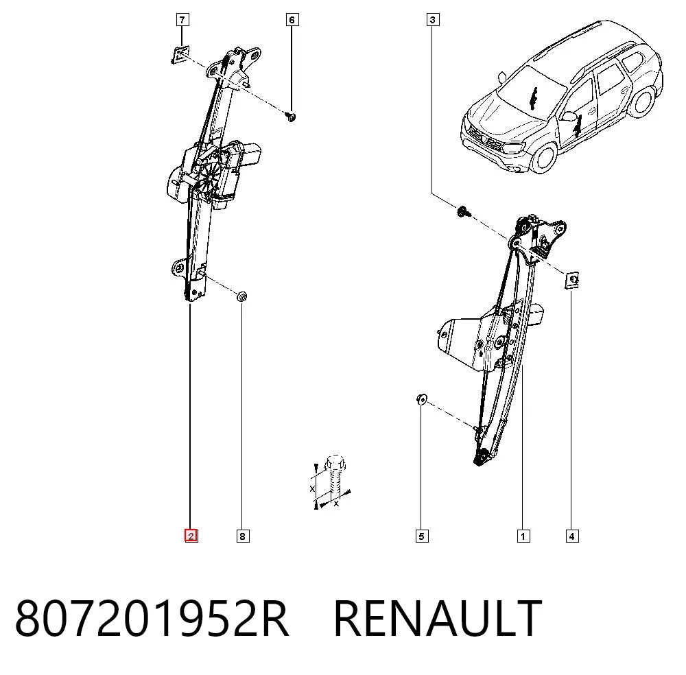 Comprar Mecanismo de elevalunas de la puerta delantera derecha Dacia Duster HM a bajo precio
