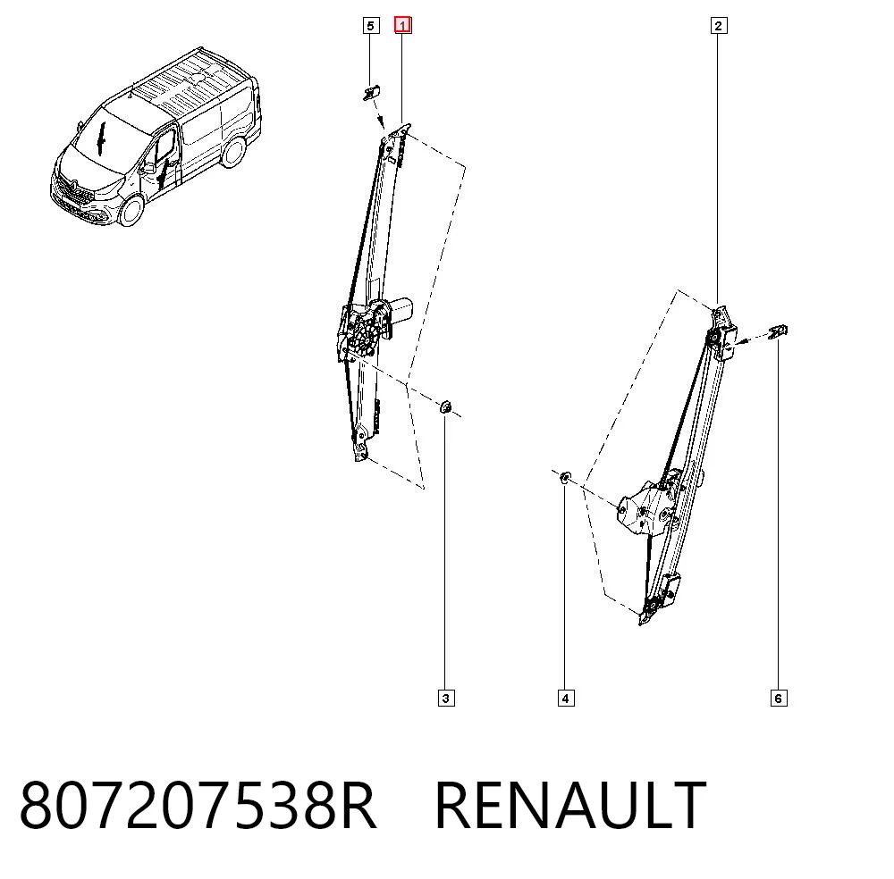 Mecanismo de elevalunas delantero derecha Renault Trafic III desde 88,57 €