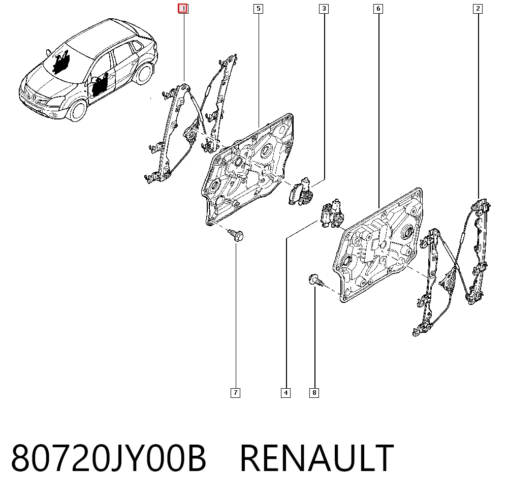 Comprar Mecanismo de elevalunas delantero derecha Renault Koleos  HY0