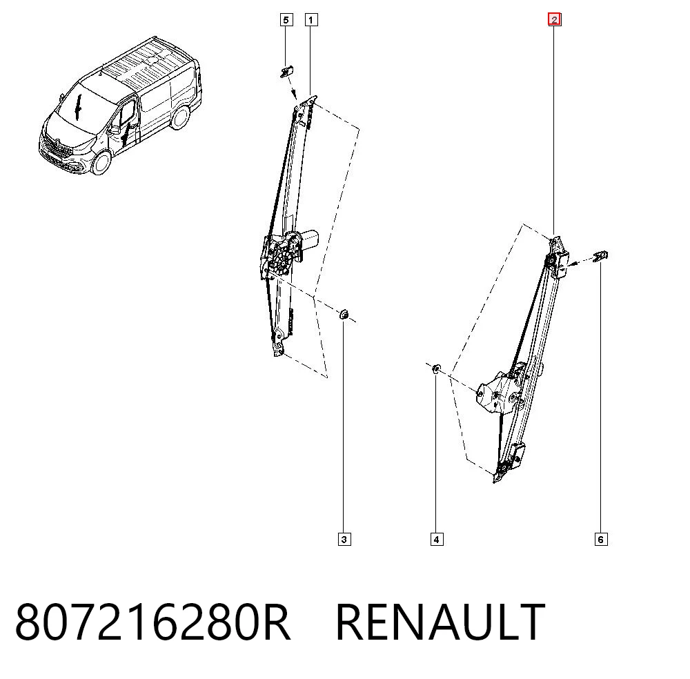 Mecanismo de elevalunas Trafic III plataforma a bordo (2014-2026) original desde 84,22 €