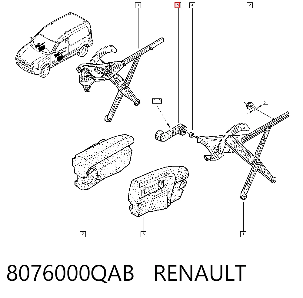 Manivela de elevalunas de puerta delantera 91167490 General Motors
