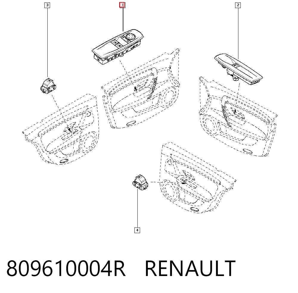 809610004R Renault (RVI) Unidad de control de elevalunas delantera izquierda