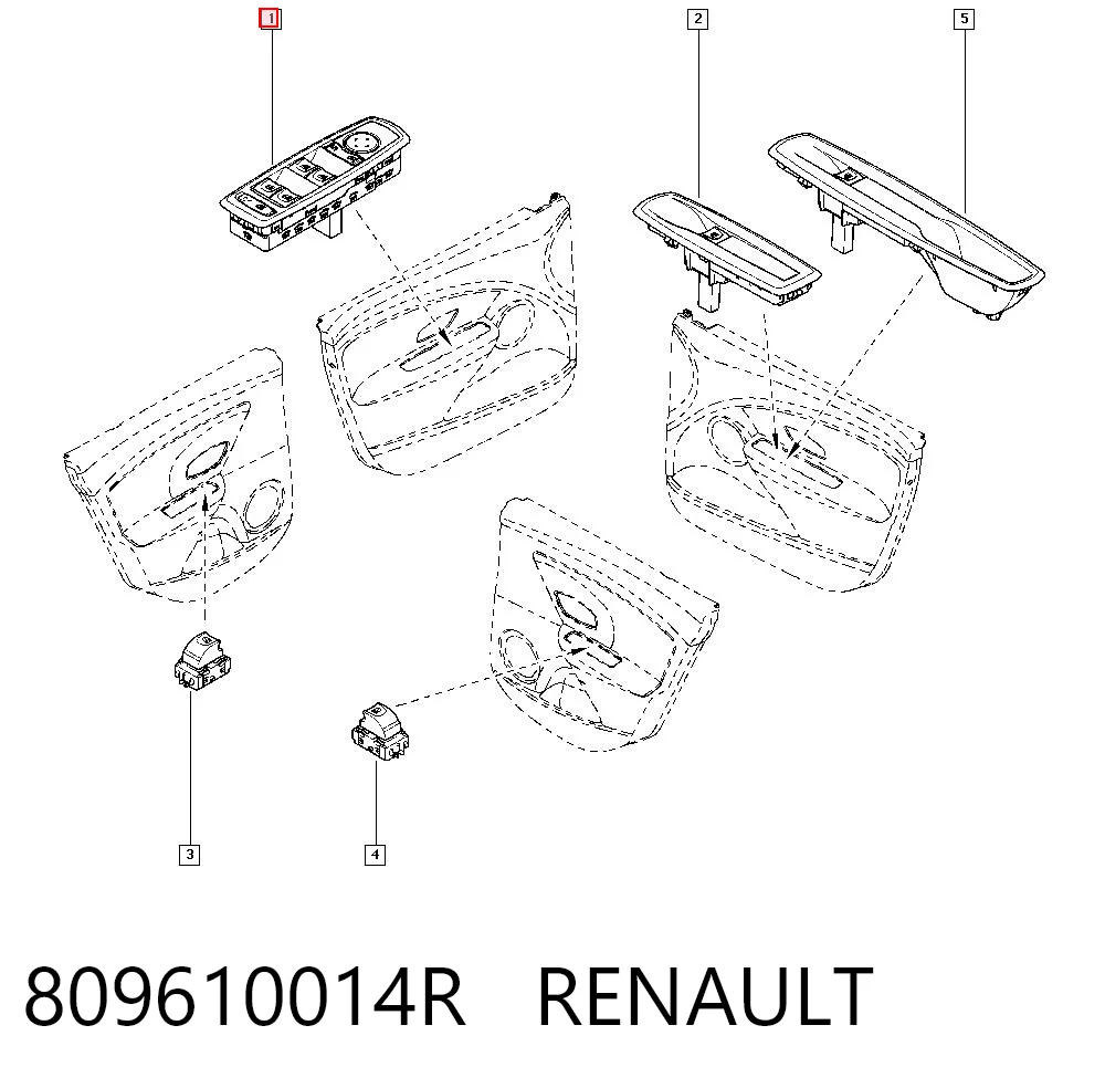 809610014R Renault (RVI) Unidad de control de elevalunas delantera izquierda