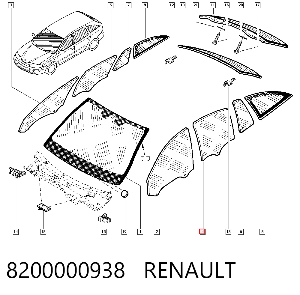 8200000938 Renault (RVI) Mecanismo levanta, puerta delantera derecha