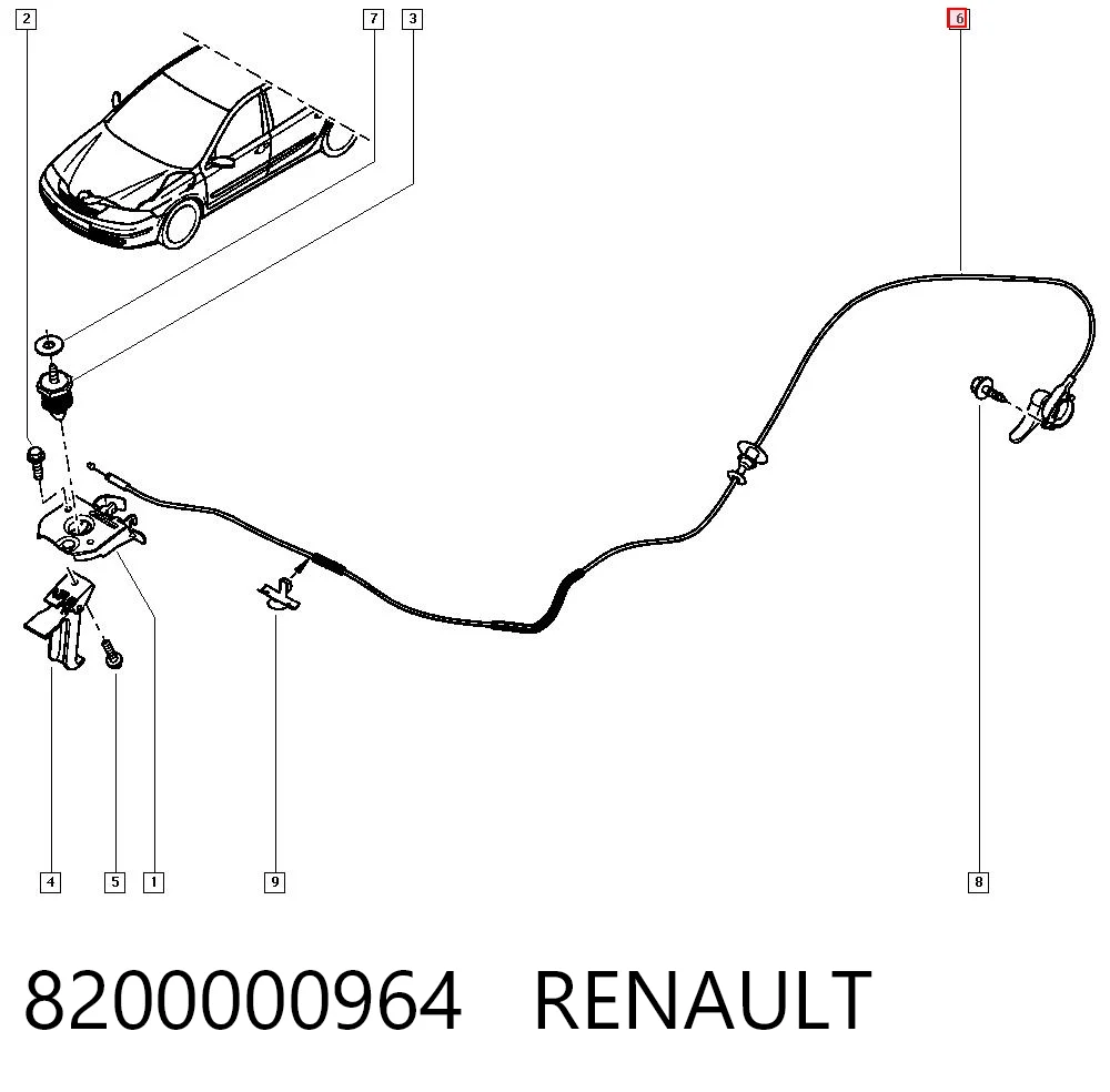 Comprar 1251051 Kamoka Cable de capó del motor