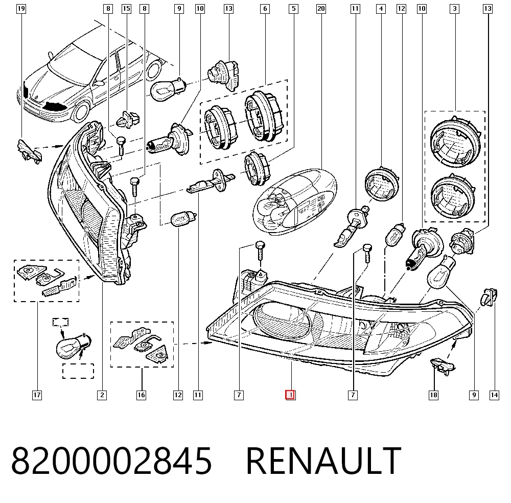 Comprar Faro izquierdo Renault Laguna II BG0, BG1