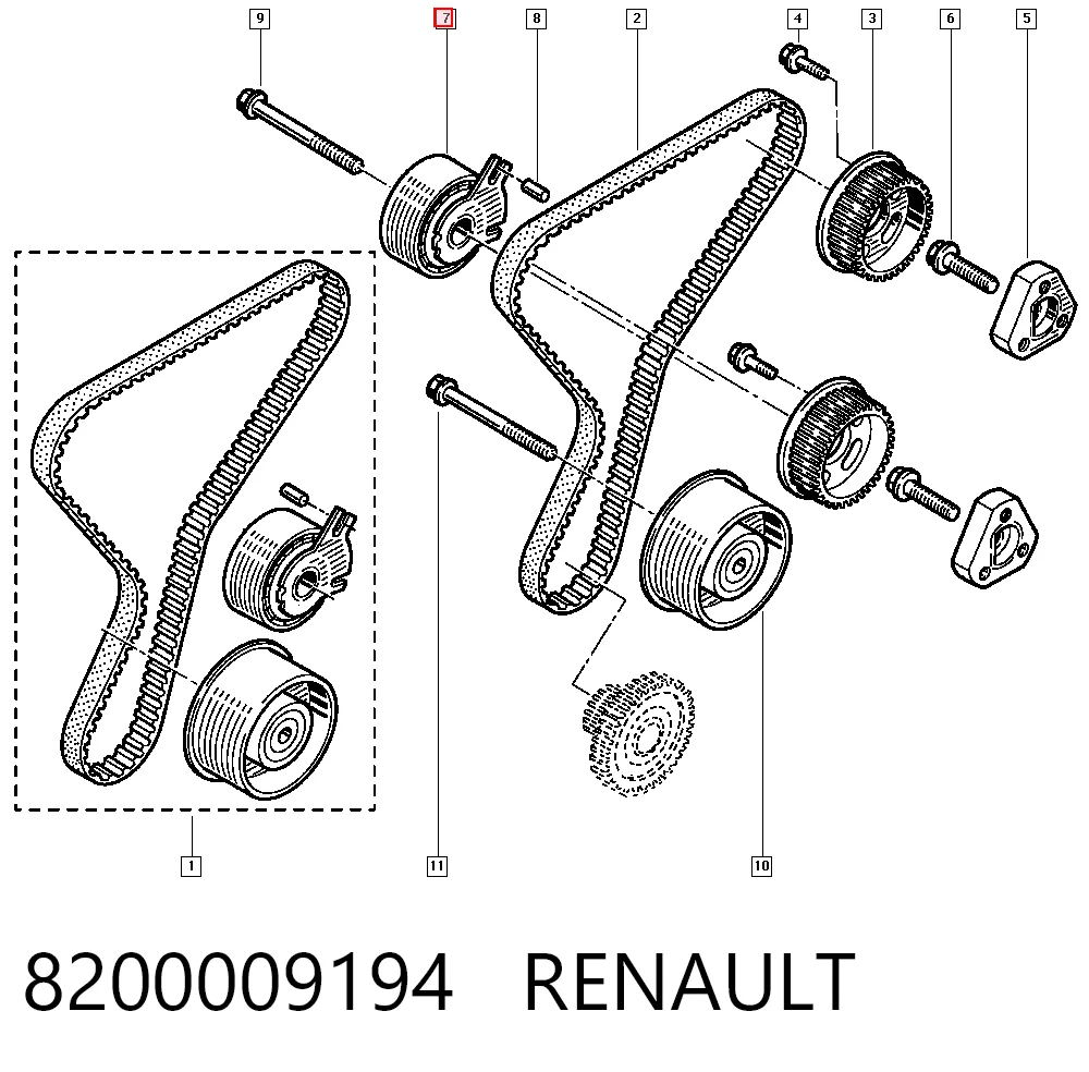 Rodillo de cadena Renault Espace IV (2002-2015)