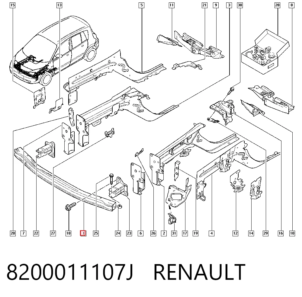 Refuerzo de parachoques delantero Polcar 6012341 precio, desde 53,72 EUR