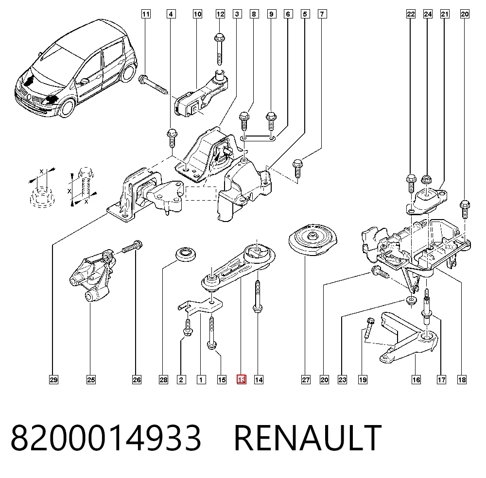 8200014933 Renault (RVI) Taco de motor
