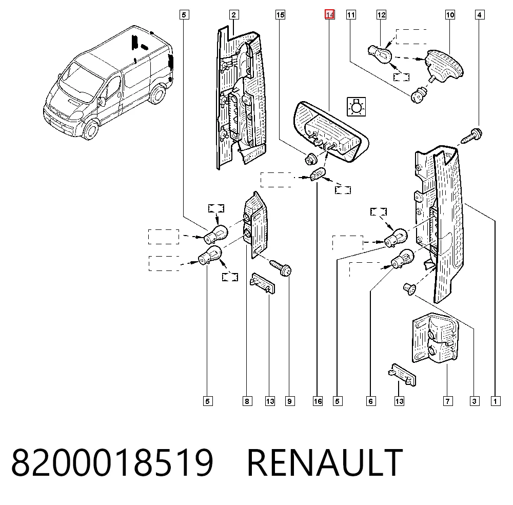 93854772 Peugeot/Citroen Luz de matricula