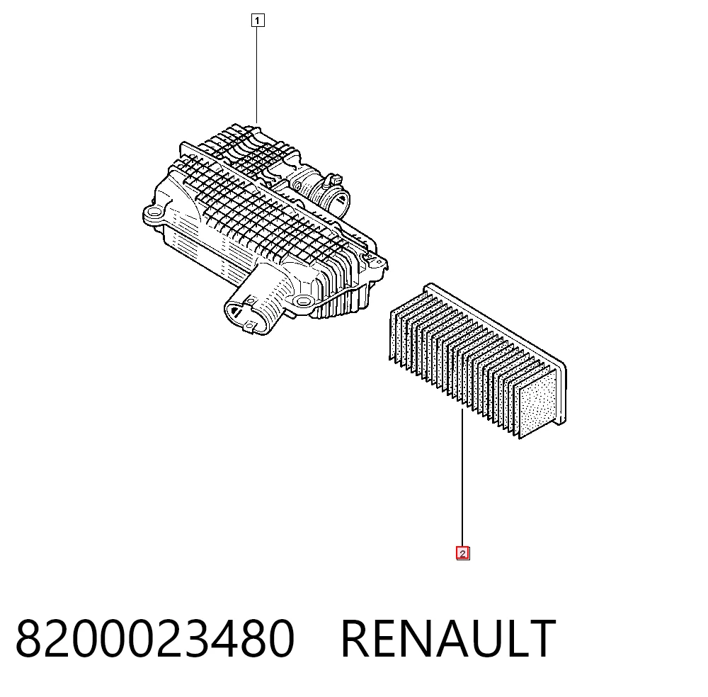 8200023480 Renault (RVI) Filtro de aire de motor