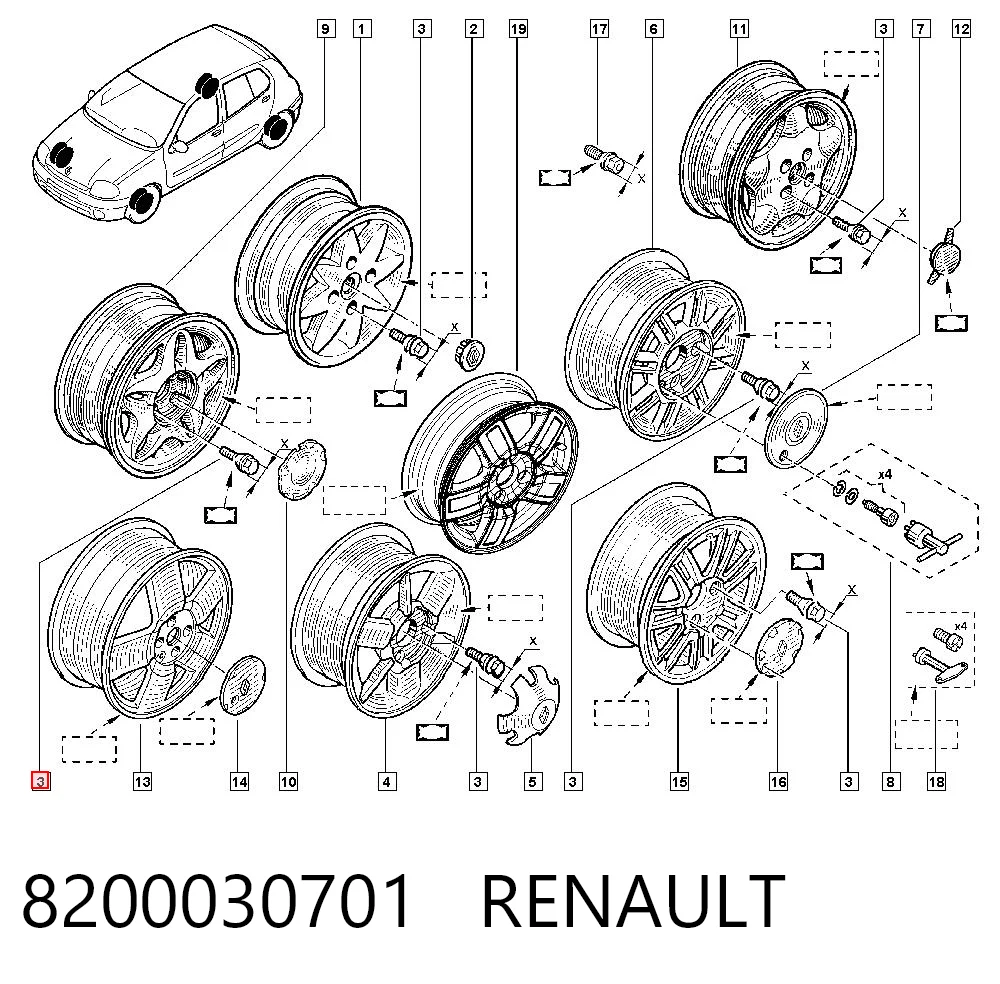Perno de rueda 21  furgoneta (1986-1994) original desde 2,72 €