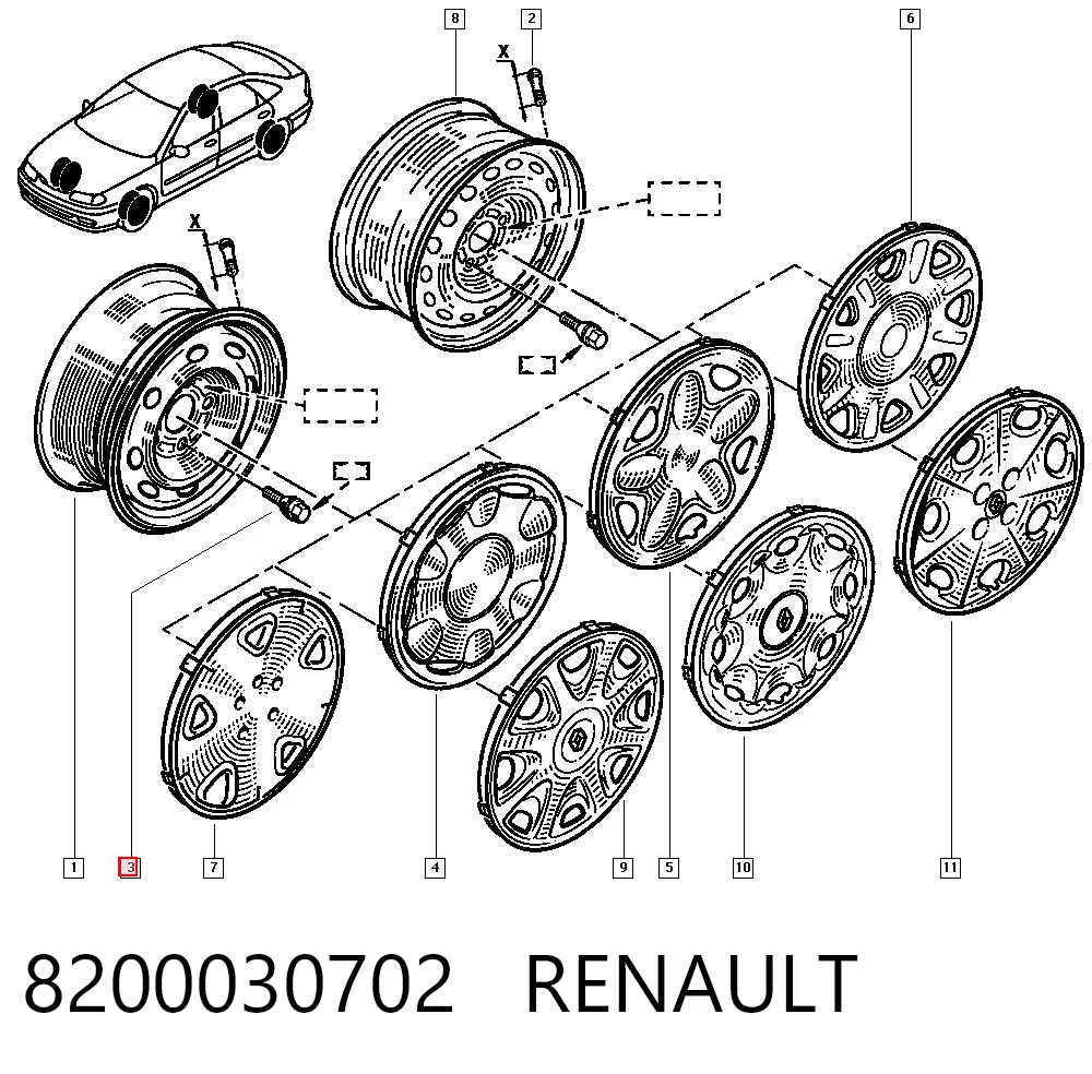 Tornillos para ruedas Renault Espace III desde 5,02 €