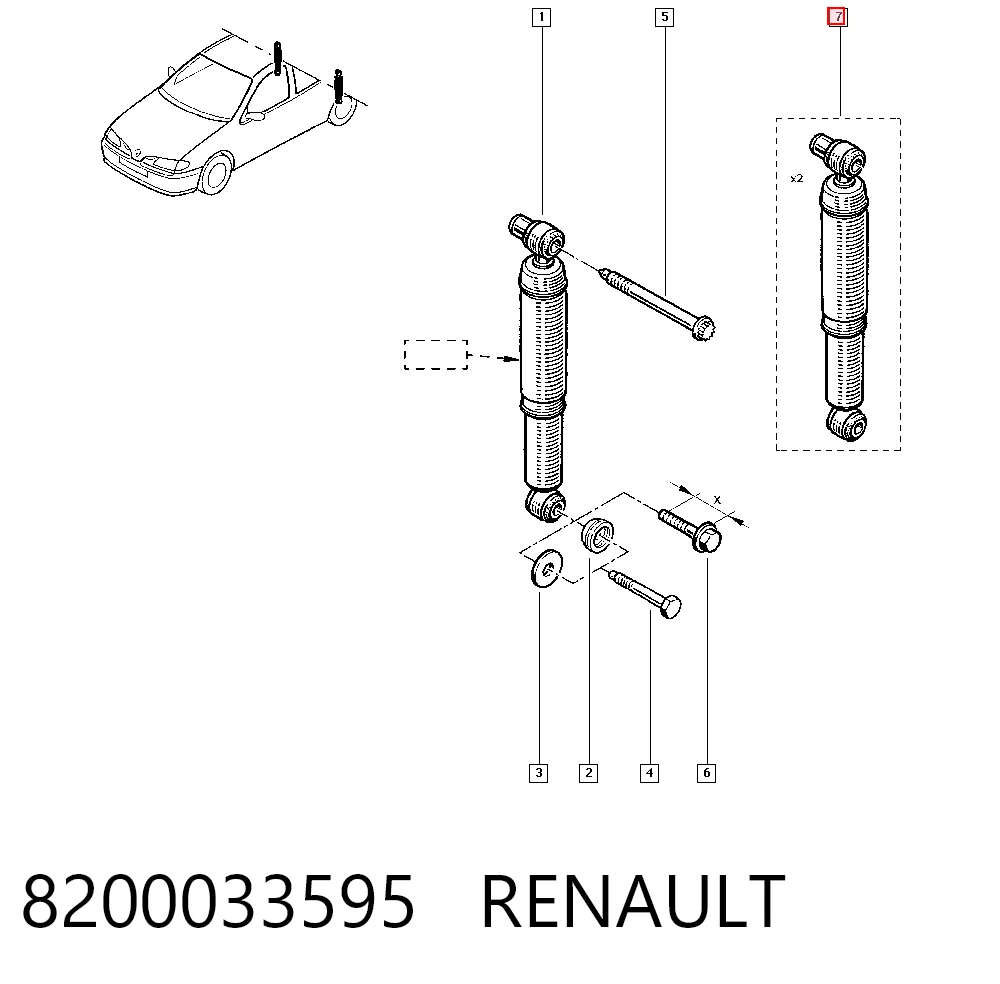 Amortiguadores traseros para Renault Megane I (KA0, KA1)
