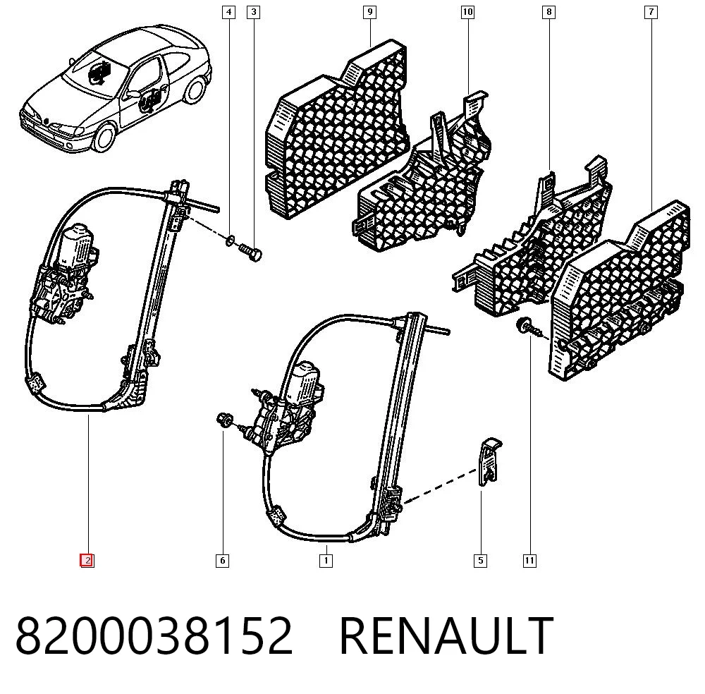 Elevalunas eléctrico Renault Megane I coupé comprar en España