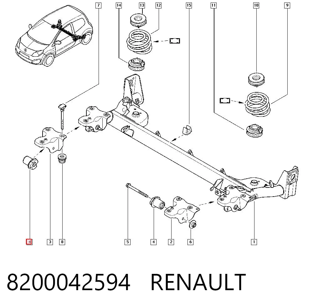 Silentblock del subchasis trasero Renault Clio  desde 15,79 €