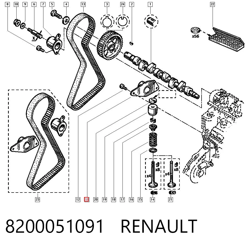Polea correa distribución Renault 21  desde 21,40 €