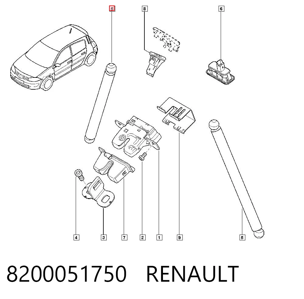 8200051750 Renault (RVI) Amortiguador de porton