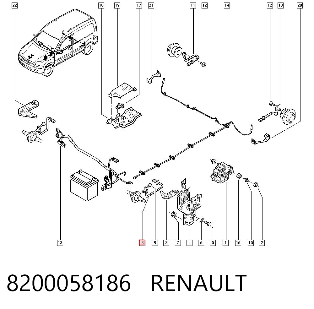 Sensor ABS delantero 8200058186 RENAULT