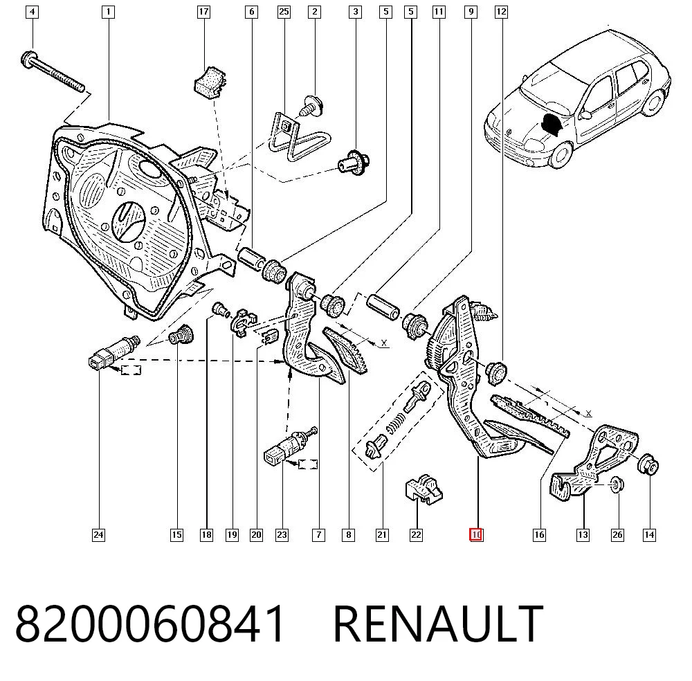 Comprar Pedal de embrague Renault Kangoo KC0, KC1 a bajo precio
