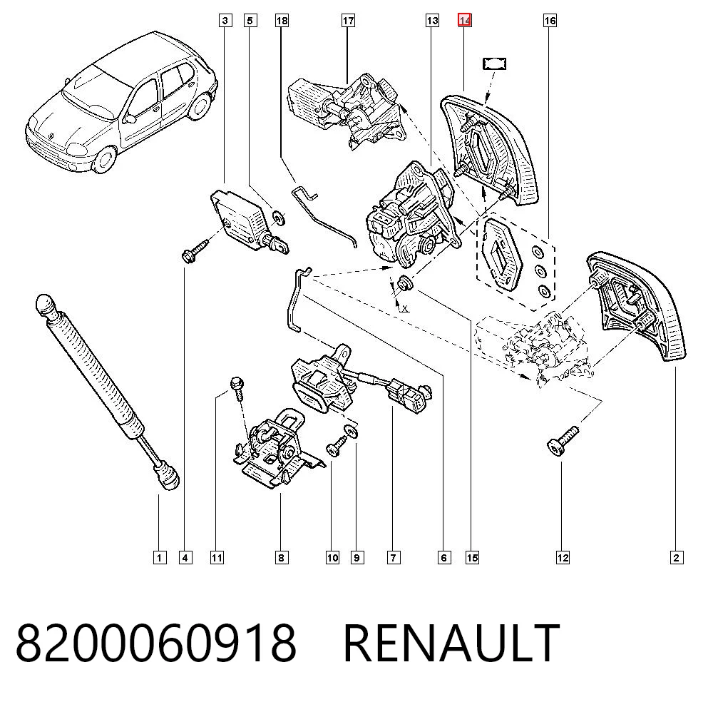 8200060918 Renault (RVI) Moldura de puerta del maletero (puerta trasera 3/5)