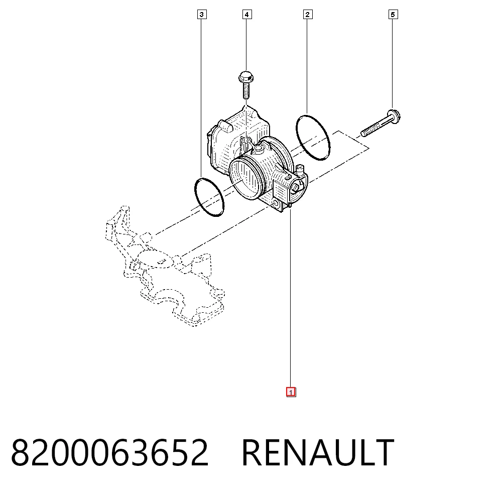 8200063652 Renault (RVI) Mariposa de admisión