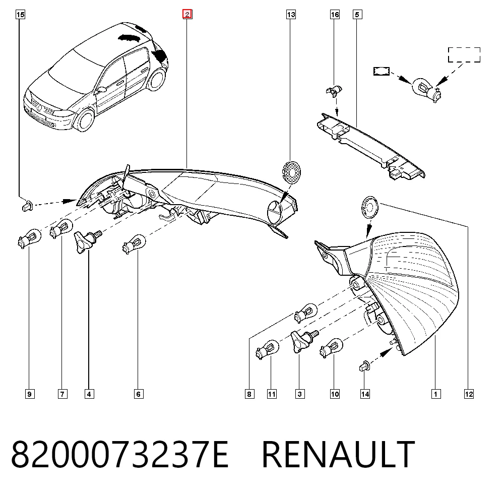 Piloto trasero derecho Renault Megane II hatchback (BM0, CM0, BM1, CM1) (2002 - 2012) precio, desde 40,66 EUR