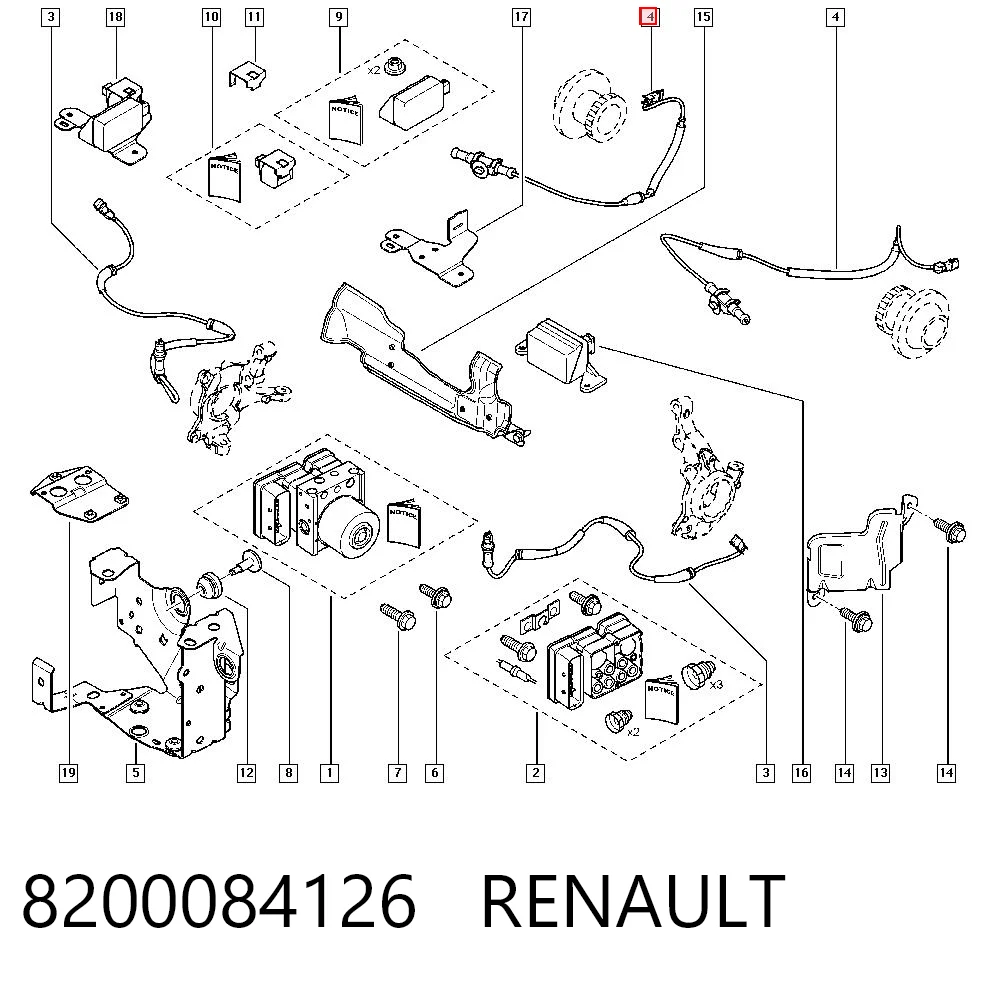 8200084126 Renault (RVI) Sensor de freno, trasero