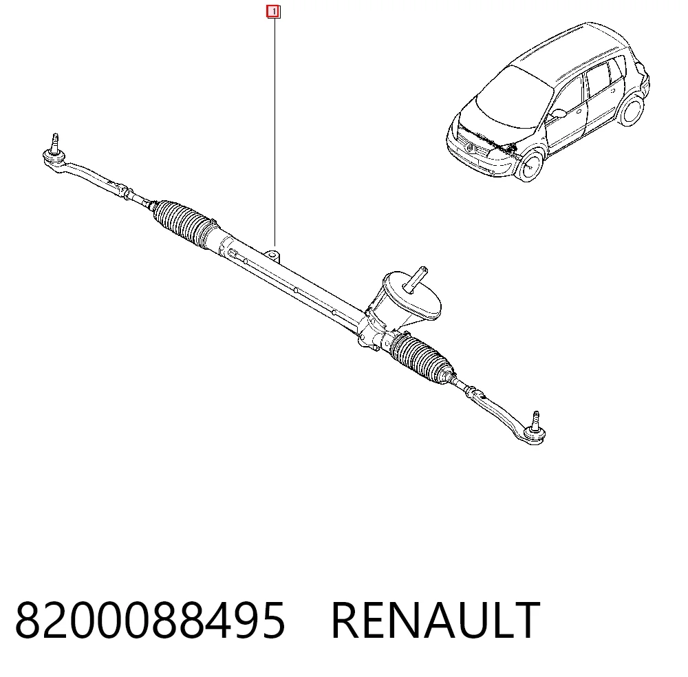 8200088495 Renault (RVI) Cremallera caja de direccion