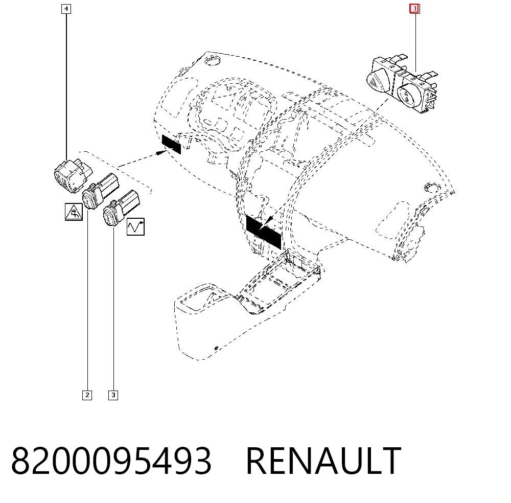 Boton de luz de emergencía para Renault Megane II EM0, EM1